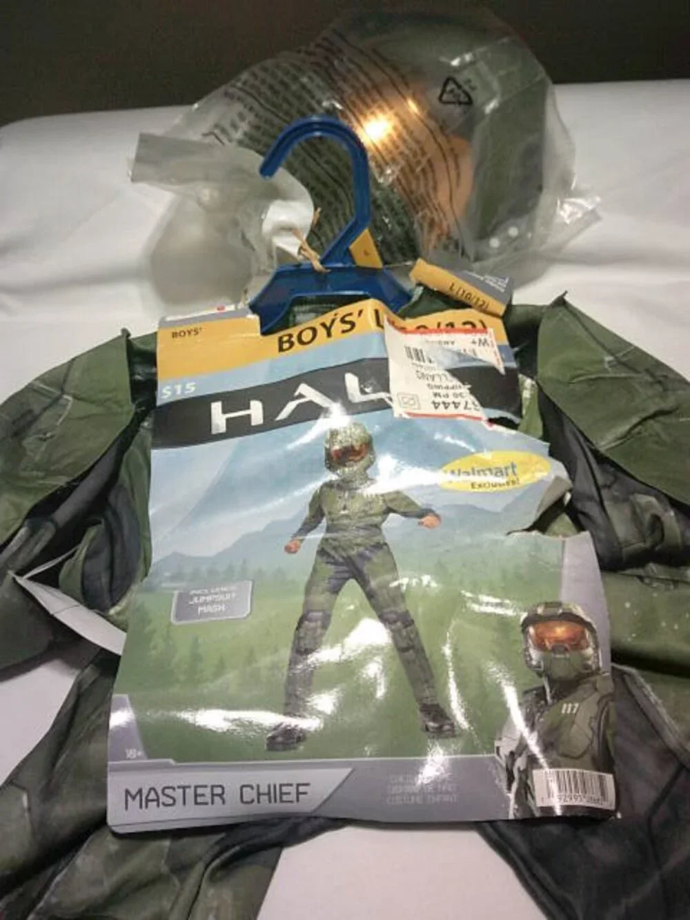 NEW DISGUISE BOYS SIZE L 10-12 HALO MASTER CHIEF HALLOWEEN COSTUME JUMPSUIT 👦